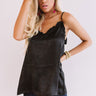 Inner Glow Satin Shift Tank in Black Image - 1
