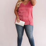 Inner Glow Satin Shift Tank in Pink Curves Image - 1