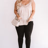 Express Yourself Lace Shift Tank in Iced Mocha Curves Image - 1