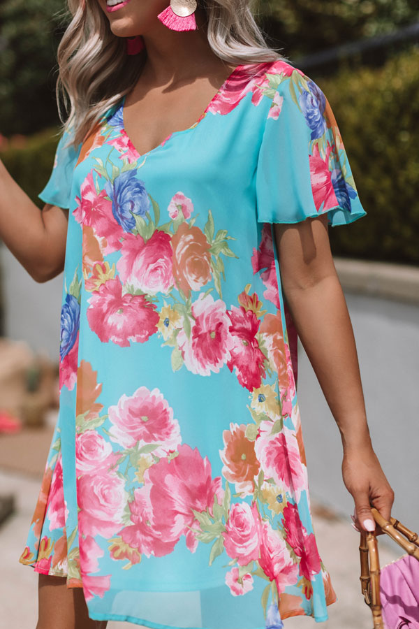 Jetset To Spain Floral Shift Dress Image - 2