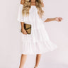 European Romance Tier Dress In White Image - 1