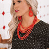Coachella Valley Sun Beaded Earrings In Red Image - 1