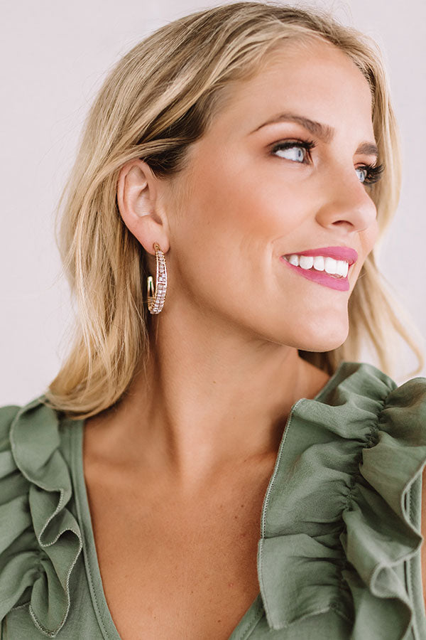 Decide To Dance Hoop Earrings In Dusty Purple Image - 3