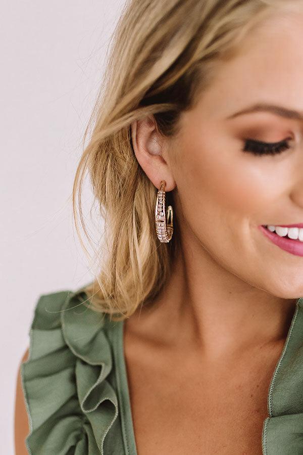 Decide To Dance Hoop Earrings In Dusty Purple Image - 4