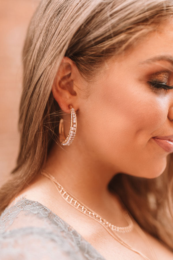 Decide To Dance Hoop Earrings In Dusty Purple Image - 2