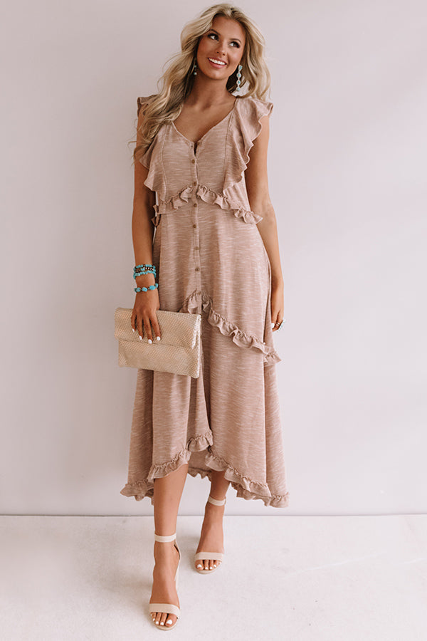 Villa Romance Ruffle Maxi in Mocha Image - 1