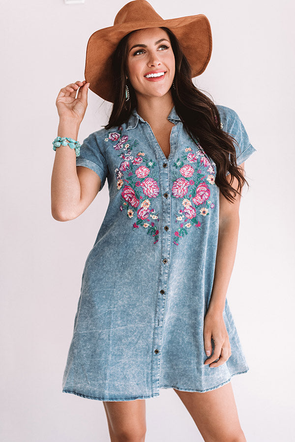 Fresh Start Embroidered Shift Dress Image - 2