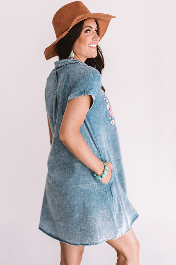 Fresh Start Embroidered Shift Dress Image - 4