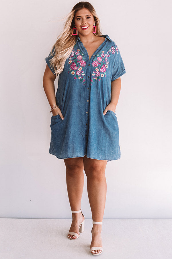 Fresh Start Embroidered Shift Dress Curves Image - 3