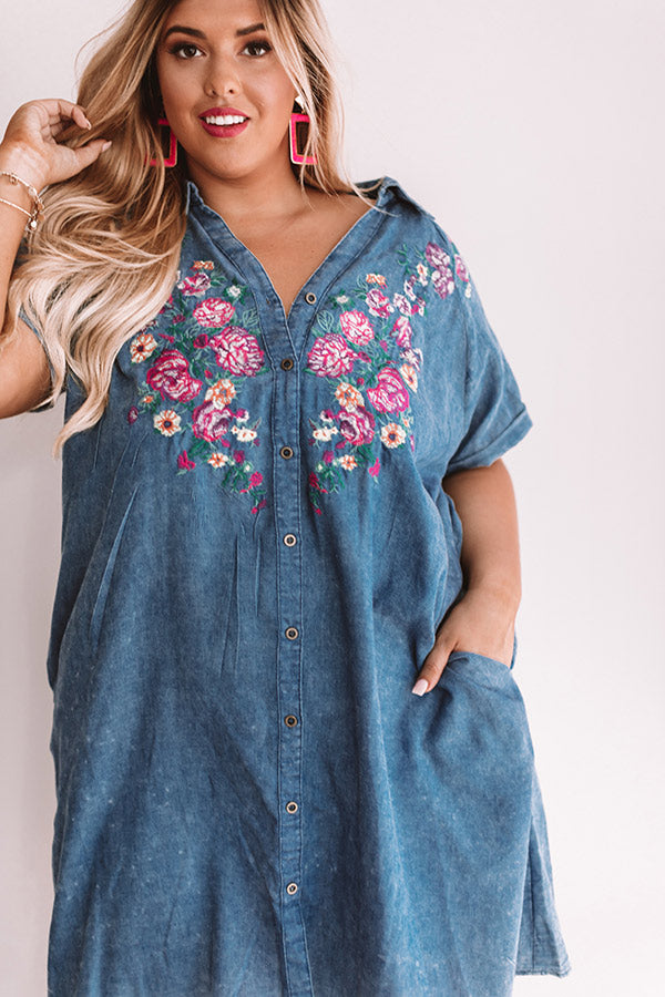 Fresh Start Embroidered Shift Dress Curves Image - 4