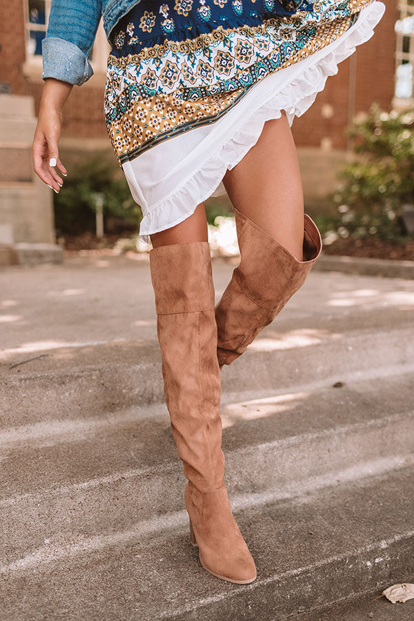 The Cadence Faux Suede Thigh High Boot Image - 5