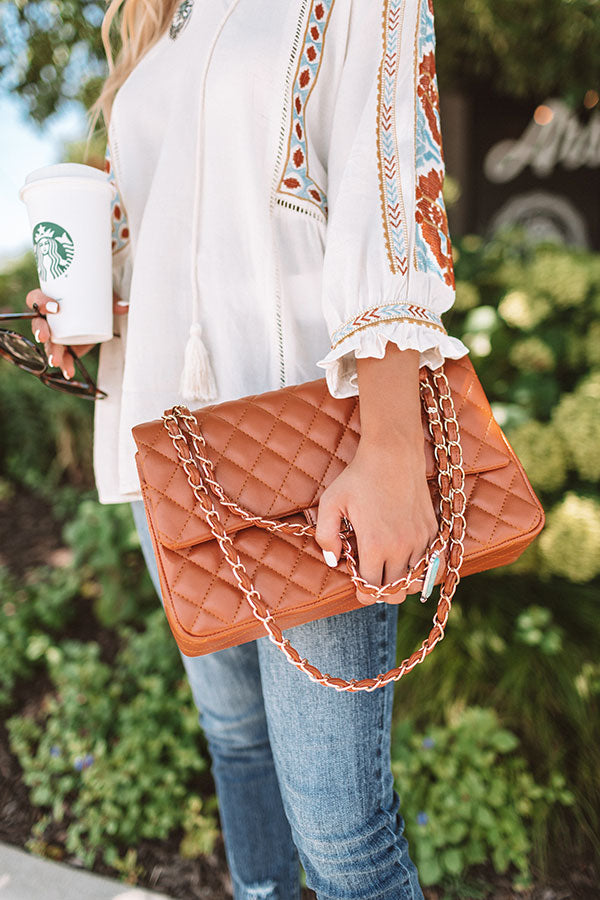 Set For Success Quilted Crossbody In Maple Image - 5