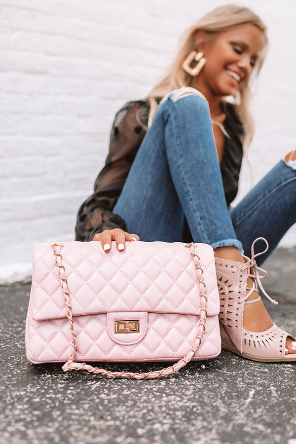 Set For Success Quilted Crossbody In Pink • Impressions Online Boutique