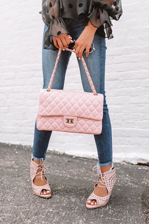 Set For Success Quilted Crossbody In Pink Image - 3