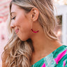 On Point Earrings In Hot Pink Image - 1