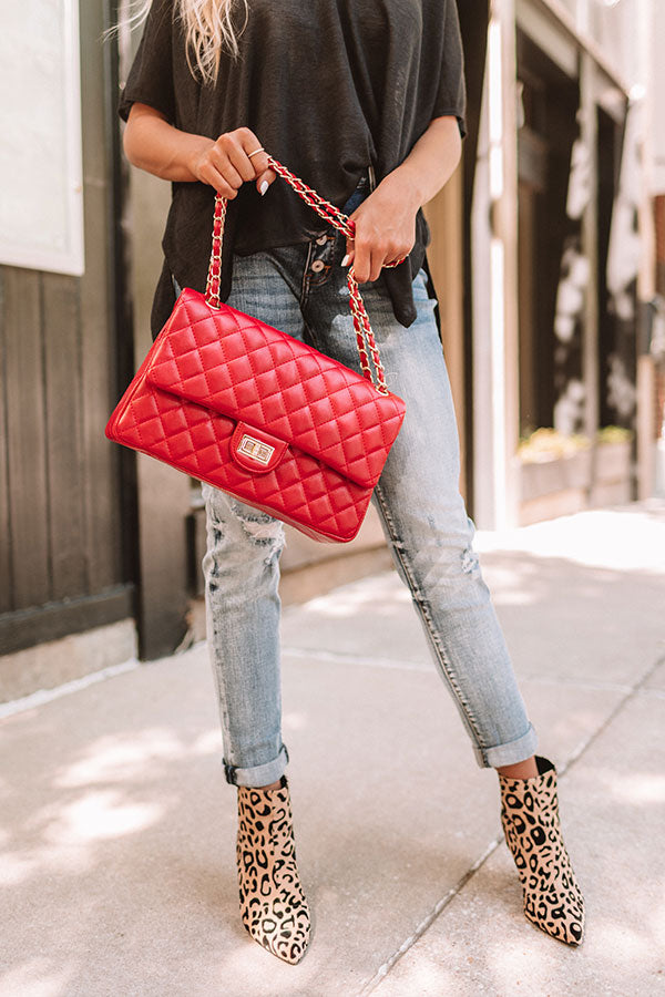 Set For Success Quilted Crossbody In Red Image - 1