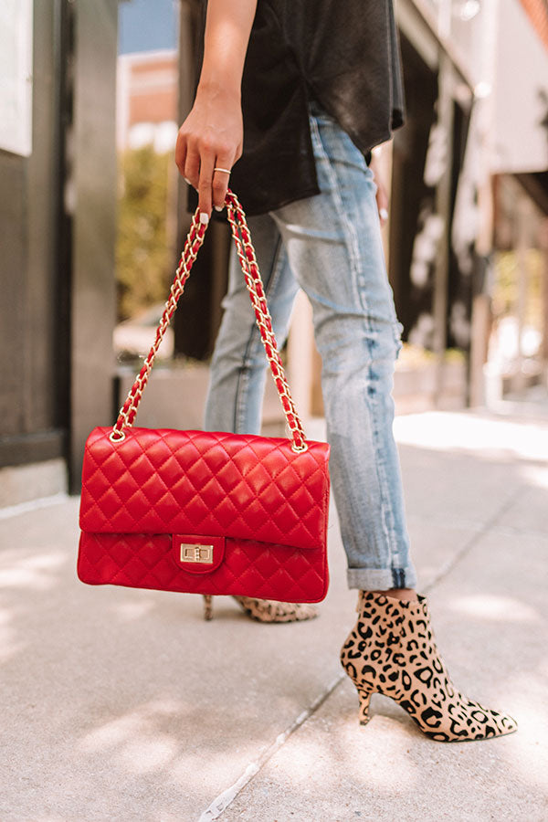 Set For Success Quilted Crossbody In Red Image - 4