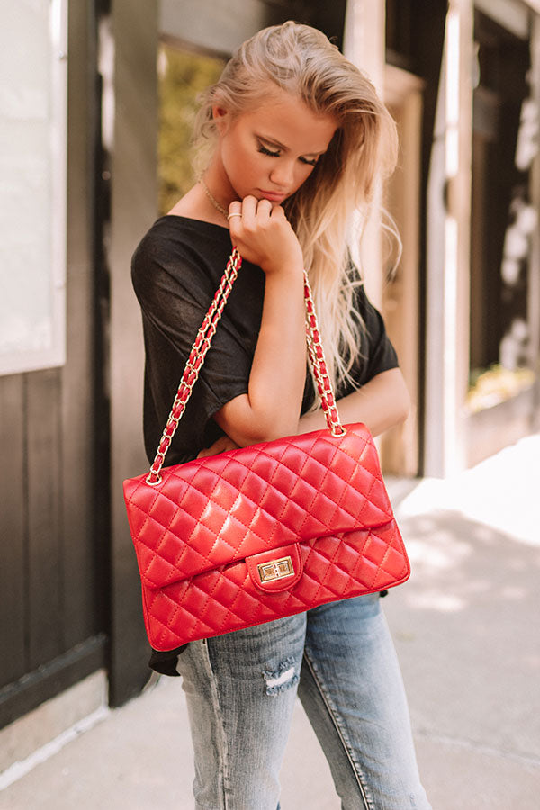 Set For Success Quilted Crossbody In Red Image - 3