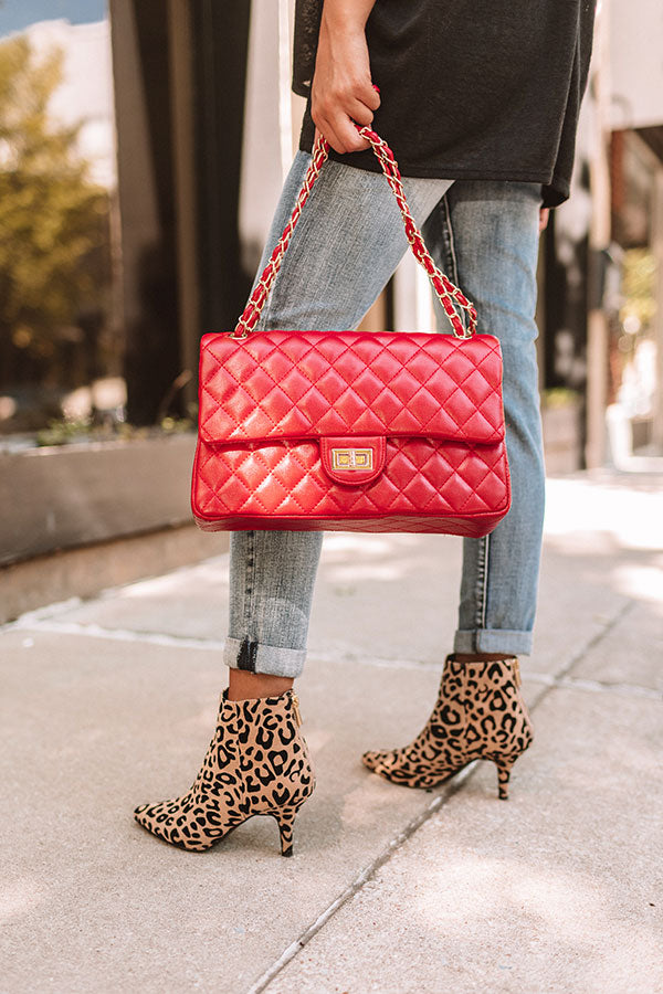 Set For Success Quilted Crossbody In Red Image - 5