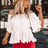 Weekend Happy Hour Off Shoulder Top In Ivory Image - 1