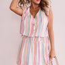 Swirls And Kisses Stripe Dress In Pink Image - 1