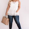 Time For Romance Lace Trim Tank in Ivory Curves Image - 1