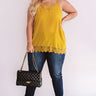 Time For Romance Lace Trim Tank in Mustard Curves Image - 1