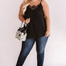 Time For Romance Lace Trim Tank in Black Curves Image - 1