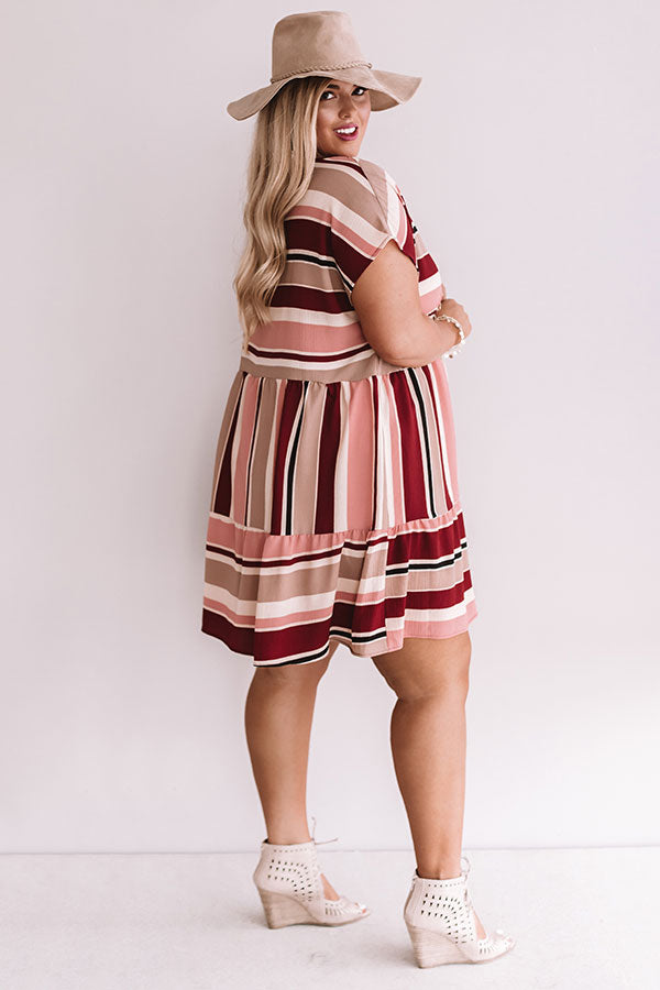 Stripes And Kisses Babydoll Dress Curves Image - 5