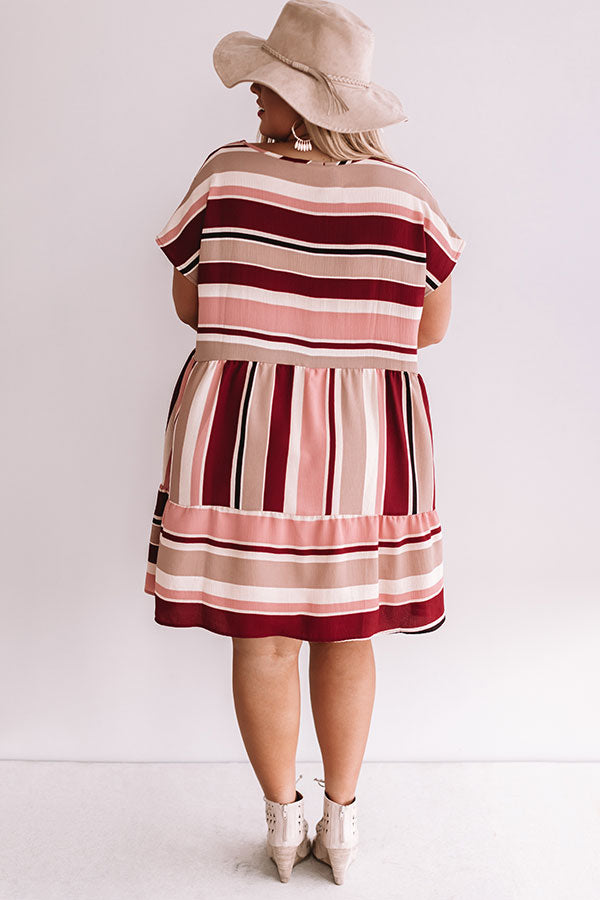 Stripes And Kisses Babydoll Dress Curves Image - 4