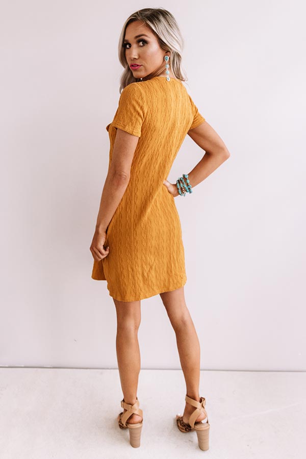 Winning Hearts Front Tie Dress in Mustard Image - 4