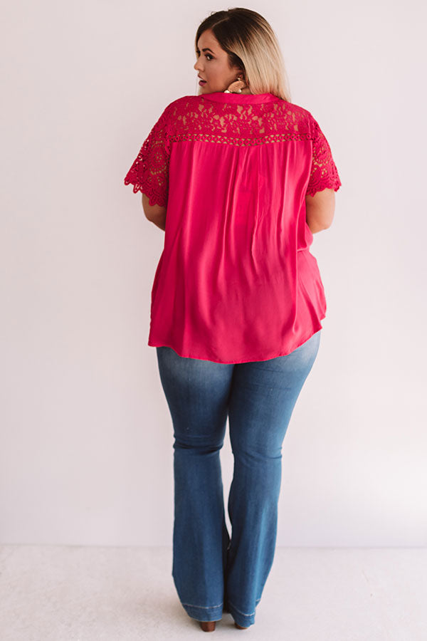 Beyond Kind Crochet Top In Raspberry  Curves Image - 4