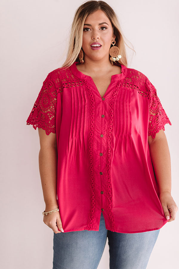 Beyond Kind Crochet Top In Raspberry  Curves Image - 2