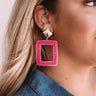 Pass Play Earrings In Hot Pink Image - 1