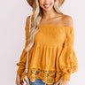 Greek Isle Getaway Crochet Off Shoulder Top In Orange Image - 1