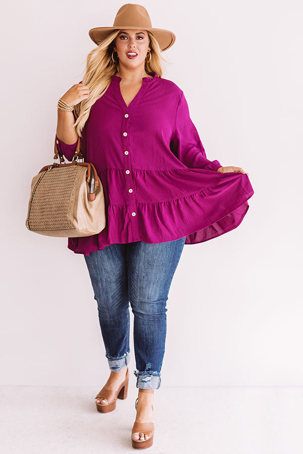 Limos And Lattes Shift Top In Berry  Curves Image - 1