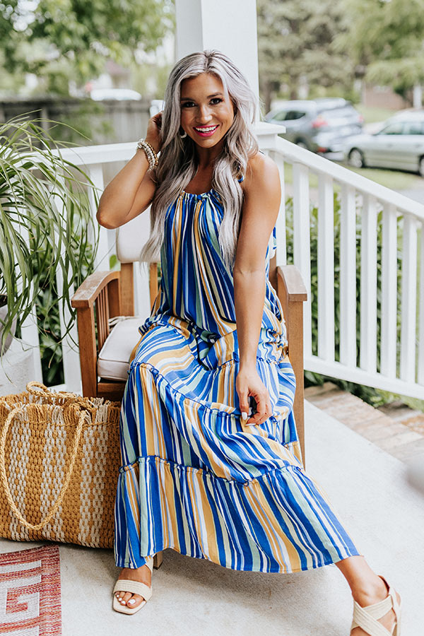 So Meant To Be Stripe Maxi In Blue Image - 4
