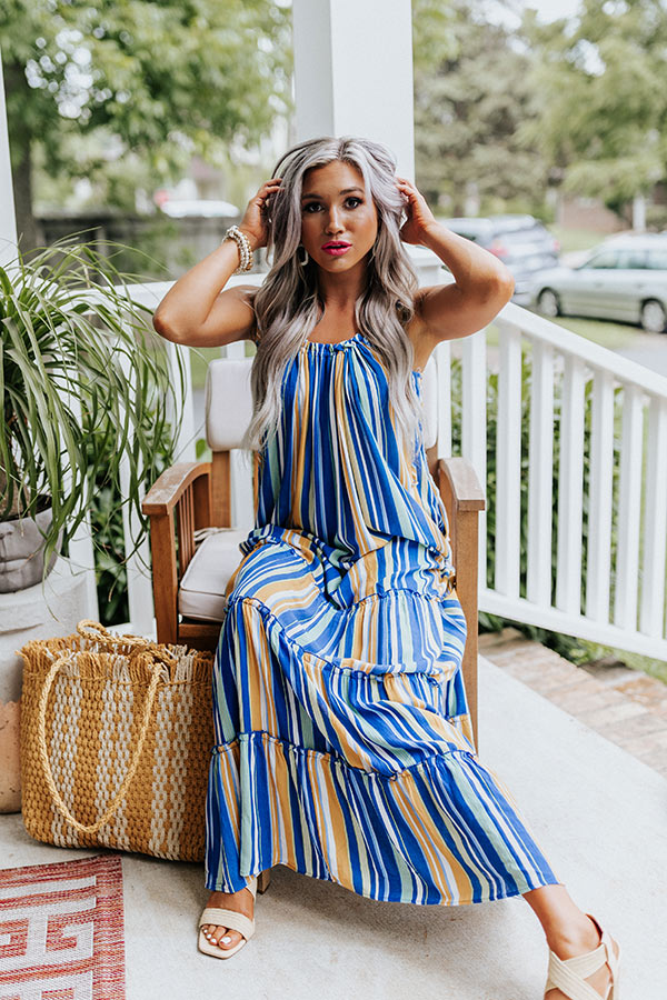 So Meant To Be Stripe Maxi In Blue Image - 1