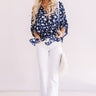 Notoriously Chic Leopard Tie Top In Blue Image - 1