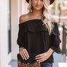 Maui Magic Off Shoulder Top In Black Image - 1