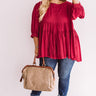 Everlasting Happiness Babydoll Top in Crimson Curves Image - 1
