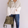 More Lattes, Please Sherpa Pullover In Beige Curves Image - 1