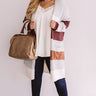 Bundled Up In Brooklyn Color Block Cardigan In Grey Curves Image - 1