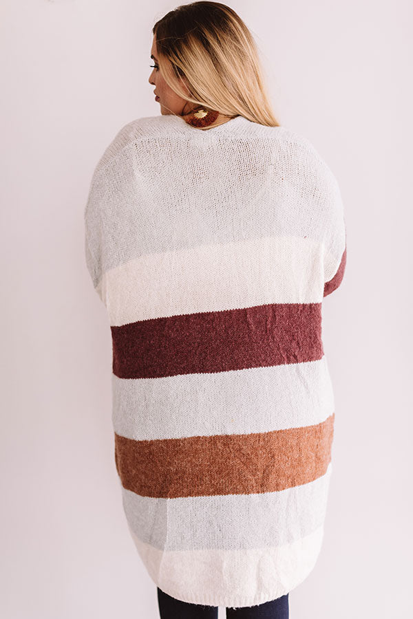 Bundled Up In Brooklyn Color Block Cardigan In Grey Curves Image - 1