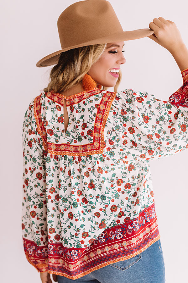 Florals In Venice Shift Top In White Image - 4