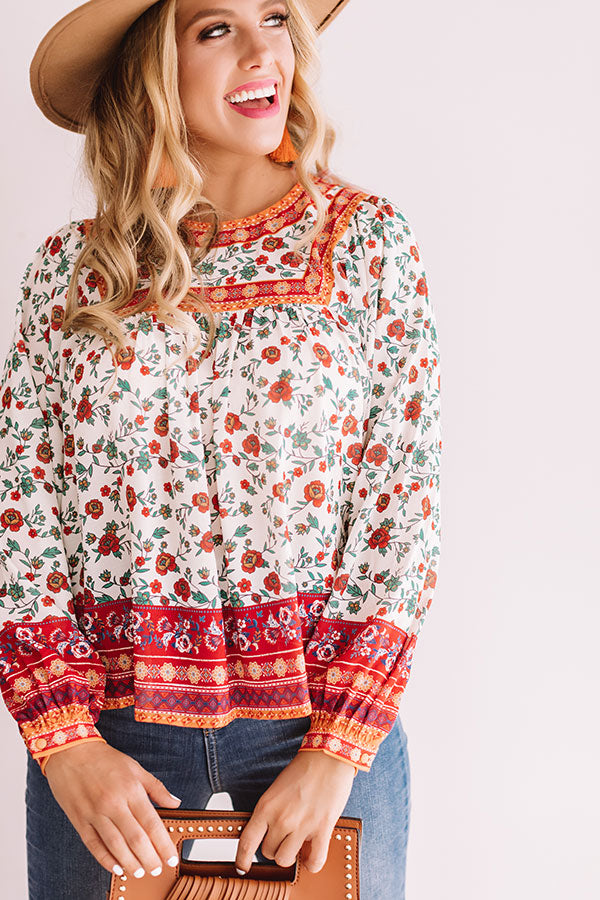 Florals In Venice Shift Top In White Image - 3