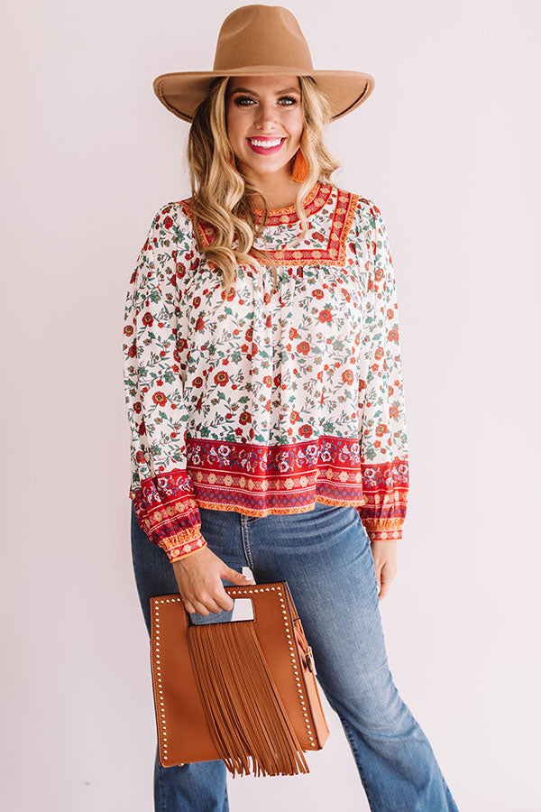 Florals In Venice Shift Top In White Image - 2