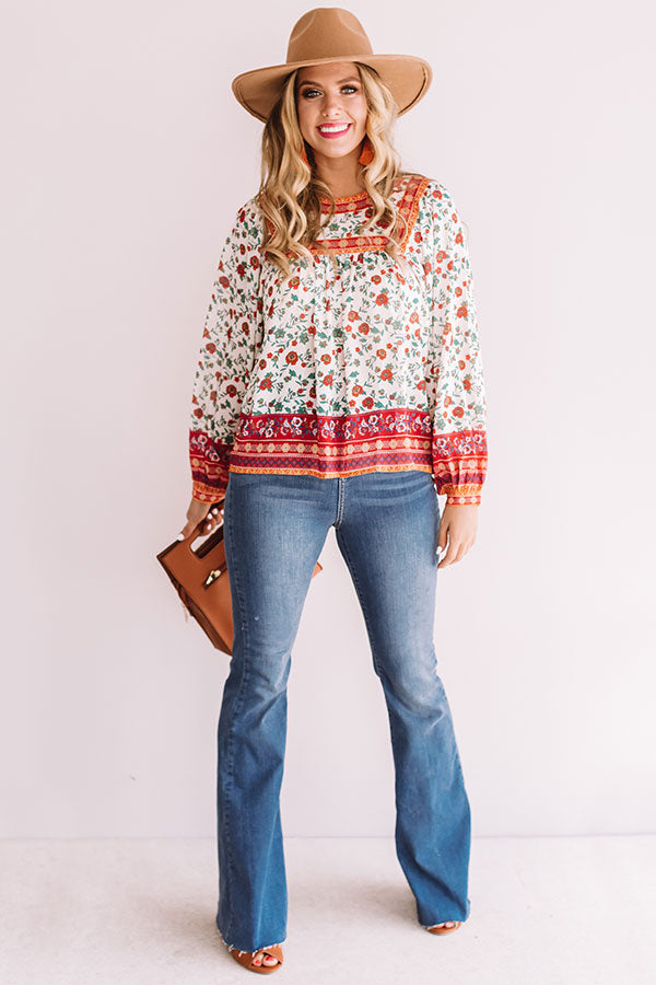 Florals In Venice Shift Top In White Image - 1