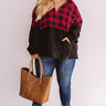 Monday Espressos Plaid Pullover In Black Curves Image - 1