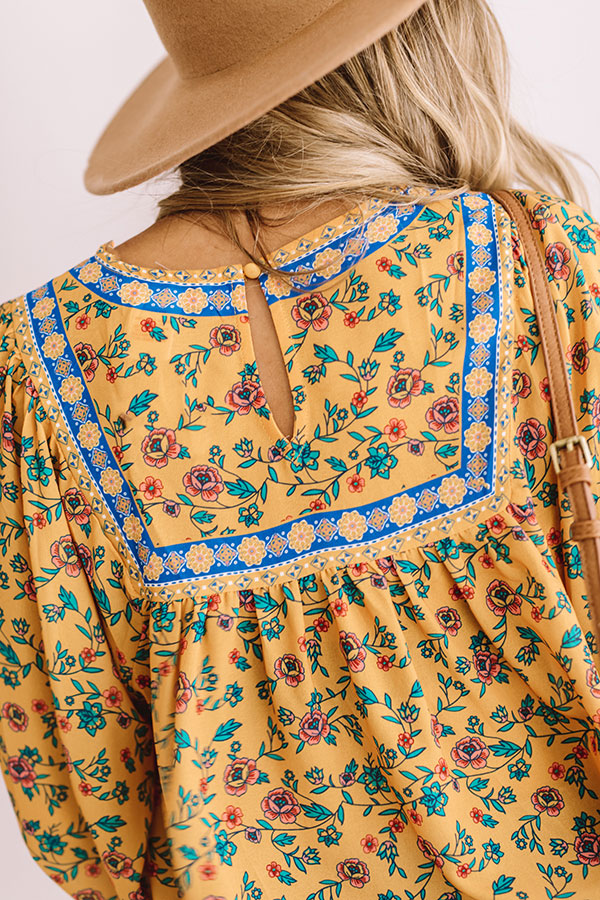 Florals In Venice Shift Top In Golden Honey Image - 4